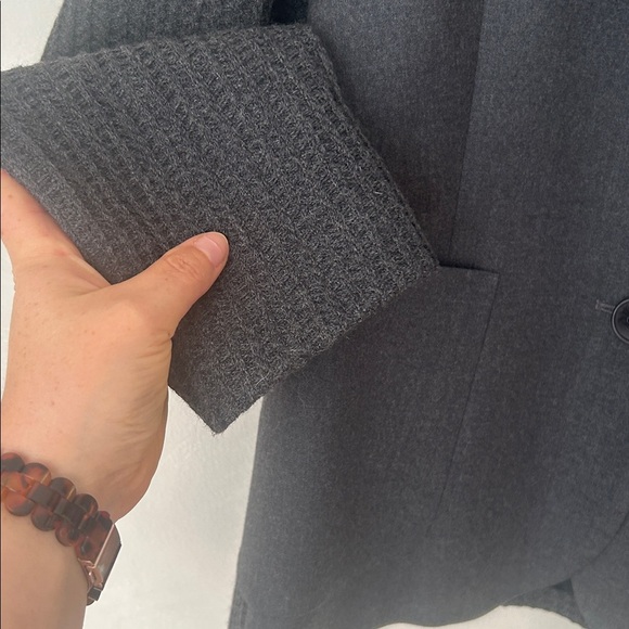 Judith & Charles Virgin Wool Career Blazer Women's size 8 Gray Knit Sleeves - Picture 3 of 8